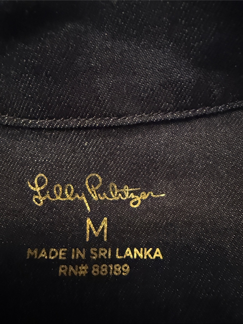 Lilly Pulitzer Dark Navy Denim Jacket with Gold Buttons - Picture 2 of 2